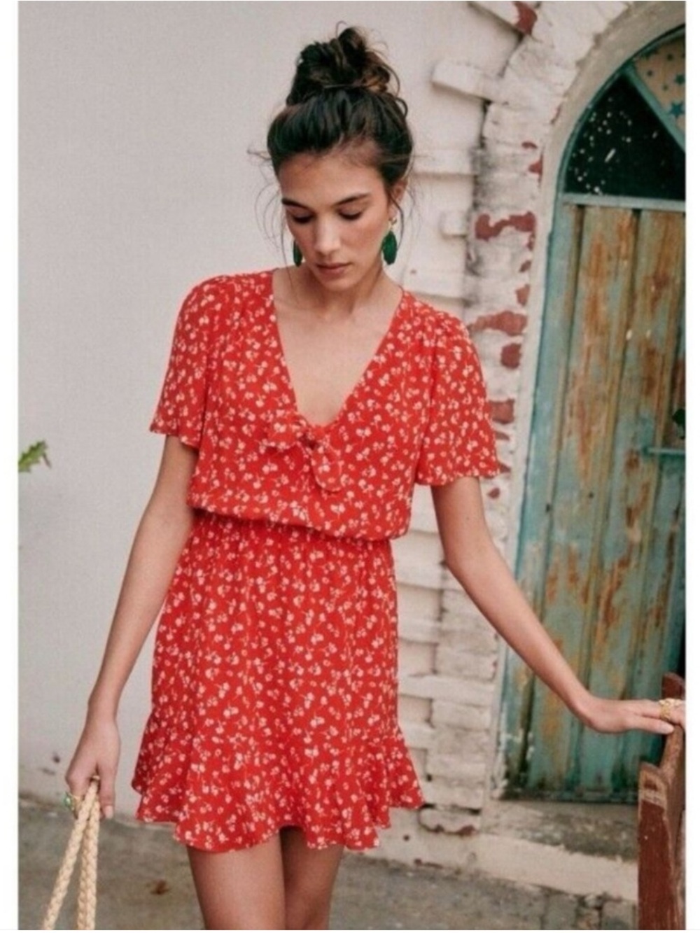 Sezane GIgi floral dress 100% silk size FR42